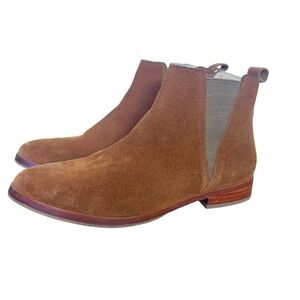 Nisolo Dari Suede Chelsea Boots Brown Leather Sole Ankle Booties Made in Peru